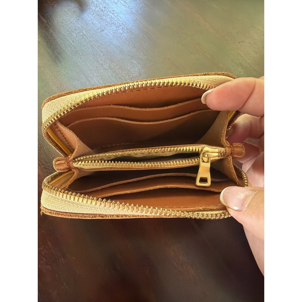 Portland Leather Goods Accordion Zip Wallet Honey Brown Leather Sm Wallet/Coin - Picture 2 of 3